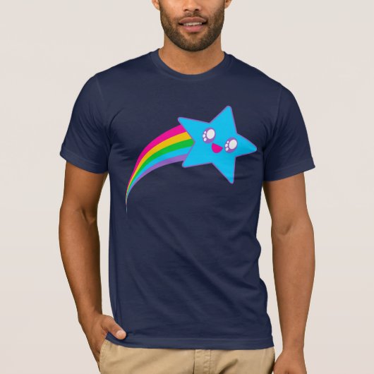 Kawaii Rave Neon Star Rainbow T-shirt (Voorkant)