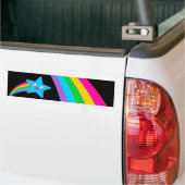 Kawaii Rave Neon Ster Regenboog Bumpersticker (Op Truck)