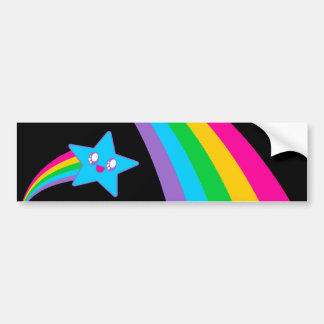 Kawaii Rave Neon Ster Regenboog Bumpersticker