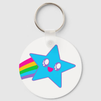 Kawaii Rave Neon Ster Regenboog Sleutelhanger