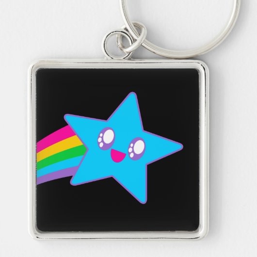 Kawaii Rave Neon Ster Regenboog Sleutelhanger (Voorkant)