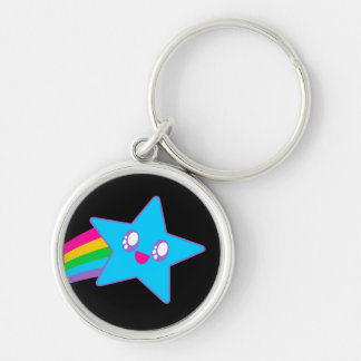 Kawaii Rave Neon Ster Regenboog Sleutelhanger