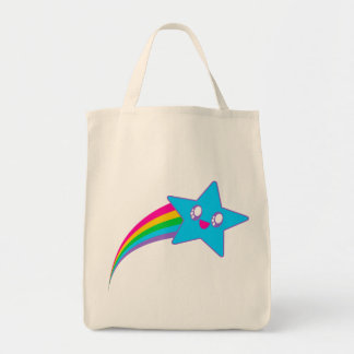 Kawaii Rave Neon Ster Regenboog Tote Bag