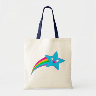Kawaii Rave Neon Ster Regenboog Tote Bag