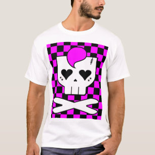 Kawaii Rave Schedel Schaakbord T-shirt