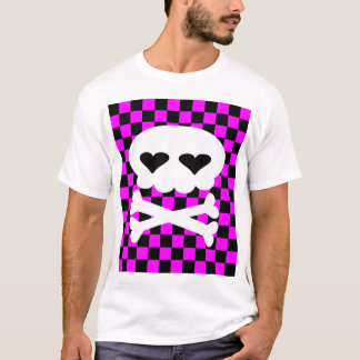 Kawaii Rave Schedel Schaakbord T-shirt