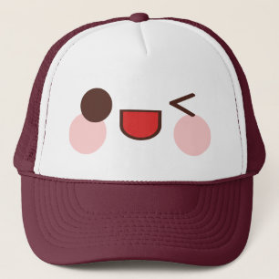Kawaii Rave Winky Face Trucker Pet