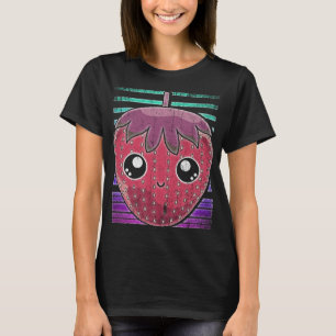 Kawaii Red Berry Fruit Zomer Retro Aardbei T-shirt