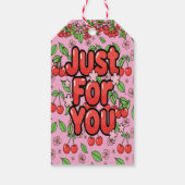 Kawaii Red Cherry Vibes Cute Girly Aesthetic Cadeaulabel (Achterkant)