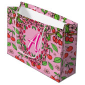 Kawaii Red Cherry Vibes Cute Girly Aesthetic Groot Cadeauzakje (Voorkant Gekanteld)