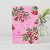 Kawaii Red Cherry Vibes Cute Girly Aesthetic Kaart (Staand voorkant)