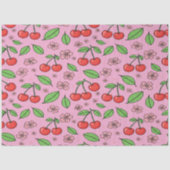 Kawaii Red Cherry Vibes Cute Girly Aesthetic Tissuepapier (Voorkant)