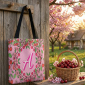 Kawaii Red Cherry Vibes Cute Girly Aesthetic Tote Bag