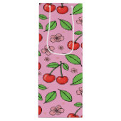 Kawaii Red Cherry Vibes Cute Girly Aesthetic Wijn Cadeautas (Voorkant)