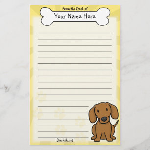 Kawaii Red Dachshund Stationery Briefpapier