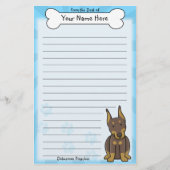 Kawaii Red Doberman Pinscher Stationery Briefpapier (Voorkant)