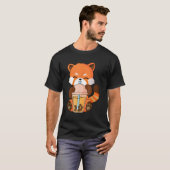 Kawaii Red Panda Boba Tea Bubble Tea Anime T-shirt (Voorkant volledig)