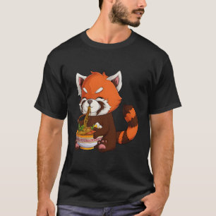 Kawaii Red Panda Eat Ramen Japans Anime Noodles T-shirt