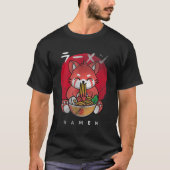 Kawaii Red Panda eet Ramen I Love Ramen T-shirt (Voorkant)