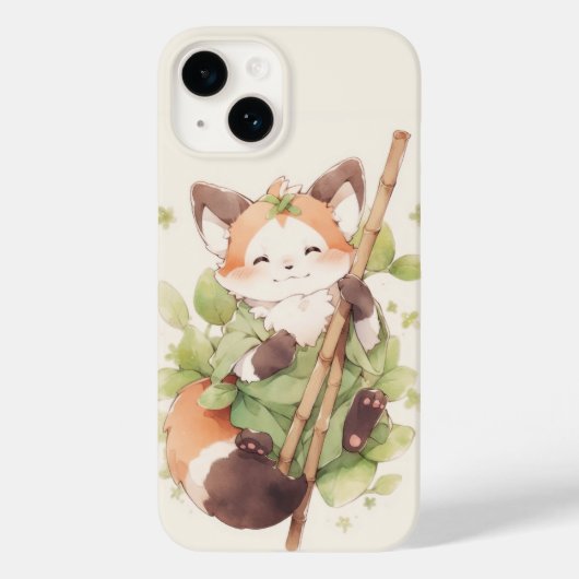 Kawaii Red Panda Hold Stick Case-Mate iPhone Case (Achterkant)