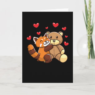 Kawaii Red Panda met gekwetste dieren Kaart