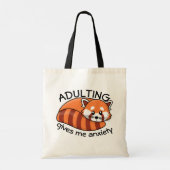 Kawaii Red Panda: Overdrijven geeft me angst Tote Bag (Achterkant)