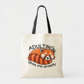 Kawaii Red Panda: Overdrijven geeft me angst Tote Bag (Voorkant)