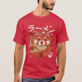 Kawaii Red Panda Ramen T-shirt (Voorkant)