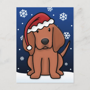 Kawaii Redbone Coonhound Christmas Briefkaart