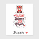 Kawaii Redpanda Art Koffee Addict Sticker (Vel)