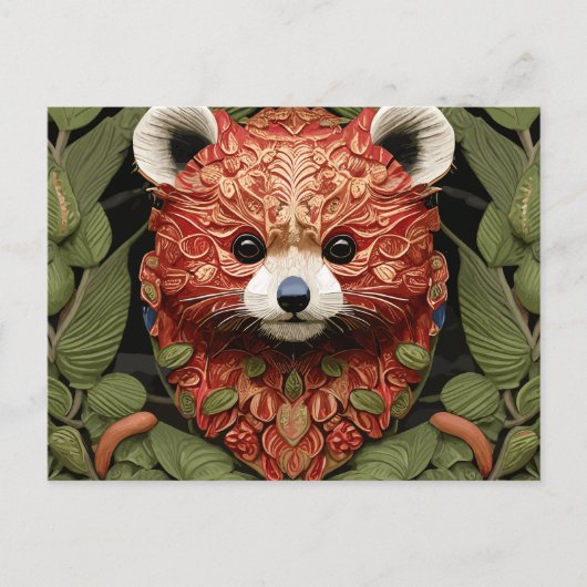 Kawaii Redpanda Floral Art Briefkaart (Voorkant)