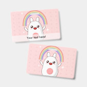 Kawaii regenboog clipart badge (Voor- en achterkant)