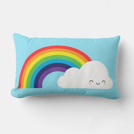 Kawaii Regenboog Kussen (Voorkant)