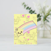 Kawaii regenboogkittens patroon zo schattig. So Ka Briefkaart (Staand voorkant)