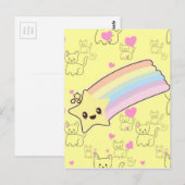Kawaii regenboogkittens patroon zo schattig. So Ka Briefkaart (Voorkant / Achterkant)