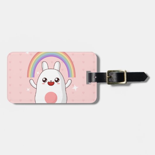 Kawaii regenboogklier bagagelabel (Voorkant horizontaal)