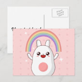 Kawaii regenboogklier briefkaart (Voorkant / Achterkant)