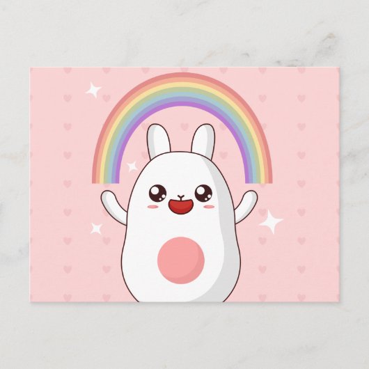 Kawaii regenboogklier briefkaart (Voorkant)