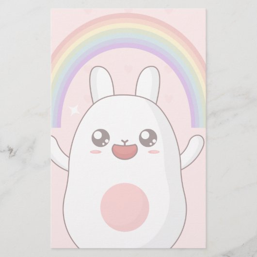 Kawaii regenboogklier briefpapier (Voorkant)