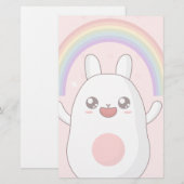 Kawaii regenboogklier briefpapier (Voorkant / Achterkant)