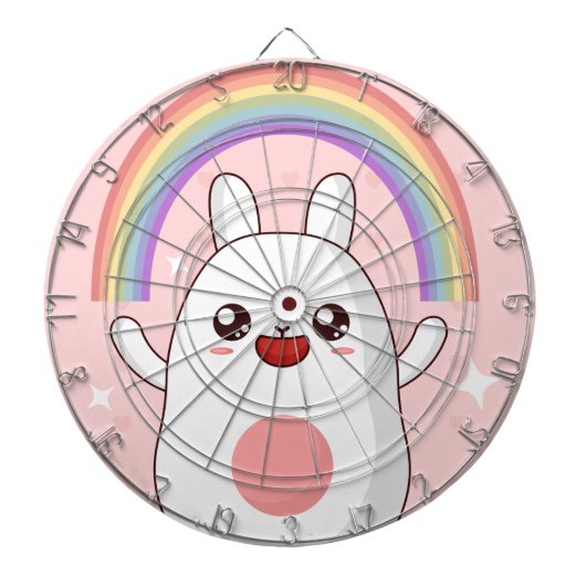 Kawaii regenboogklier dartbord (Voorkant)