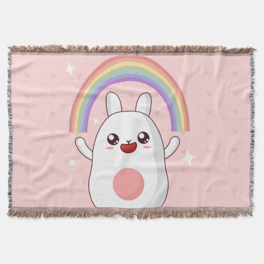 Kawaii regenboogklier deken (Voorkant)