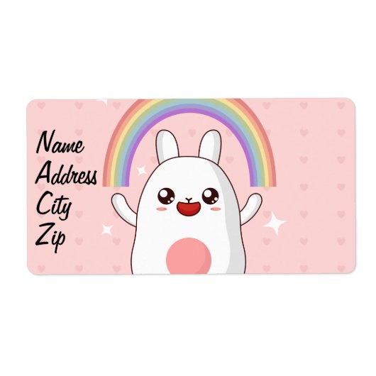 Kawaii regenboogklier etiket (Voorkant)