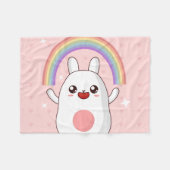 Kawaii regenboogklier fleece deken (Voorkant (Horizontaal))