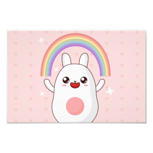 Kawaii regenboogklier foto afdruk (Voorkant)