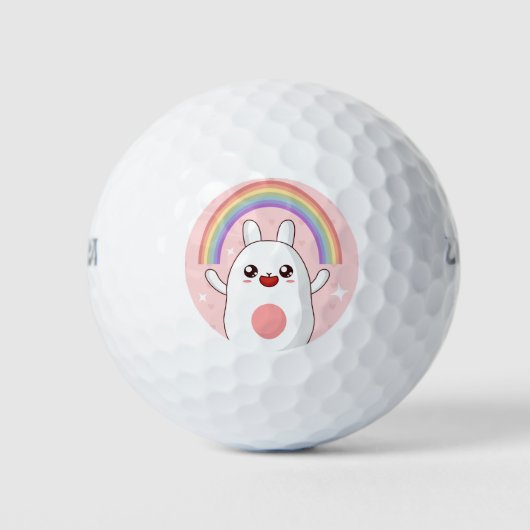 Kawaii regenboogklier golfballen (Voorkant)