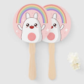 Kawaii regenboogklier handwaaier (Voorkant en achterkant)