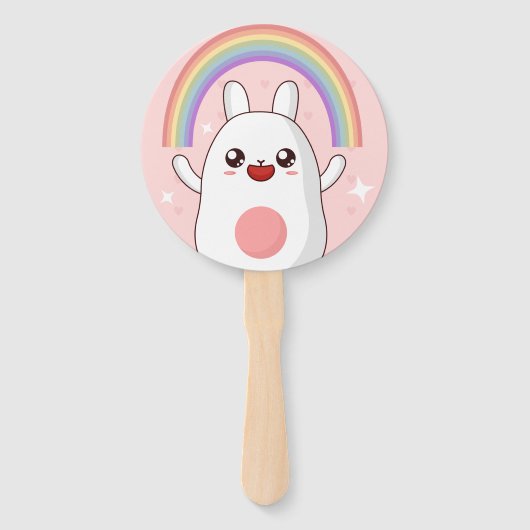 Kawaii regenboogklier handwaaier (Voorkant)