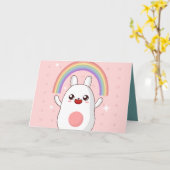Kawaii regenboogklier kaart (Gele Bloem)