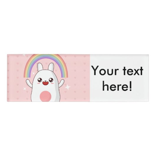 Kawaii regenboogklier naambadge (Voorkant)